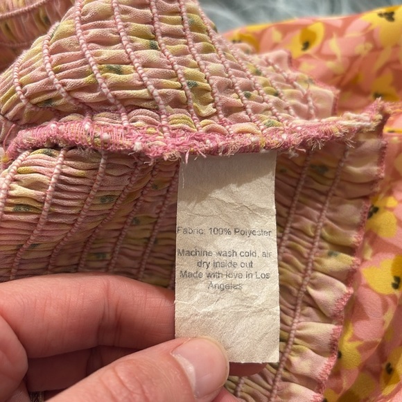 RESA Stella Flower Crop Smocked Orange Top sz S - Picture 7 of 8